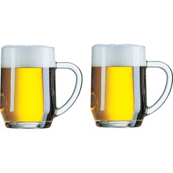 Set van 2x stuks glazen bierpullen 560 ml - Bierglazen