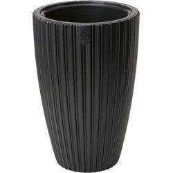 Form Plastic Plantenpot/bloempot - kunststof - zwart - 30 x 48 cm - Plantenpotten