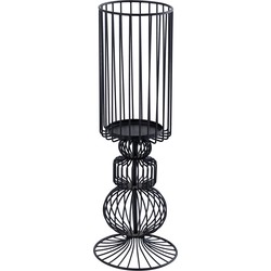 PTMD Thieme Black iron round wired candle holder S