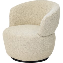 Draaifauteuil Beige Bouclé - 74x72x73cm - Zola