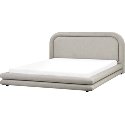 Beliani LAVARDENS - Tweepersoonsbed-Beige-Kunstlinnen