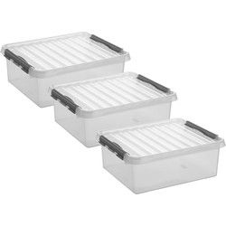 Sunware opbergbox - 3x - transparant - 25L - 50 x 40 x 18 cm - Opbergbox