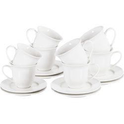 ELDERBERRY - Kop en schotel set van 8 - Wit - Porselein