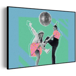 Muurwerken Akoestisch Schilderij - The Dancing Disco - Geluidsdempend Wandpaneel - Wanddecoratie - Geluidsisolatie - PRO (AW 0.90) XXL (150x107)