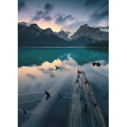 Sanders & Sanders fotobehang landschap met bergen blauw en grijs - 200 x 280 cm - 612573