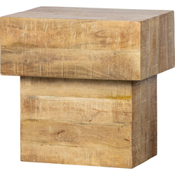 Basiclabel Balk Too Salontafel - Hout - Naturel - 50x50x35