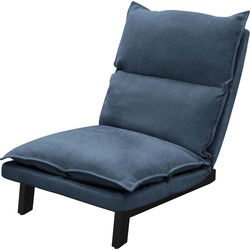 Vloerstoel blauw Vloerstoel gestoffeerd met verstelbare rugleuning Linnen bekleding Robuust stalen frame ML design
