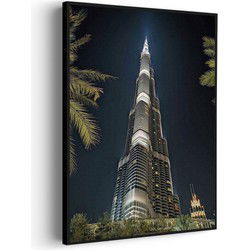 Muurwerken Akoestisch Schilderij - Burj Khalifa at Night - Geluidsdempend Wandpaneel - Wanddecoratie - Geluidsisolatie - BASIC (AW 0.65) M (60X85)