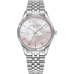 LW Collection SJ WATCHES Meaux horloge dames zilverkleurig 32mm
