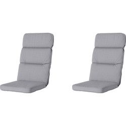 Madison -  Tuinkussen Excellent Lage Rug Manchester light grey - Ca. 120x50 cm - Set van 2