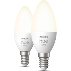 Hue kaarslamp warmwit licht 2-pack E14 - Philips