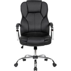 Pippa Design bureaustoel met brede zitting - zwart kunstleer