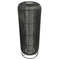PTMD Lantaarn Danielius - 29x29x80 cm - Polyethyleen - Zwart