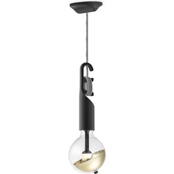 Move Me hanglamp Twist - zwart / Sphere 5,5W - goud