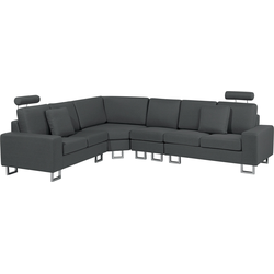 Beliani STOCKHOLM - Hoekbank-Grijs-Polyester