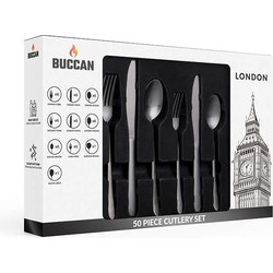 Buccan - Bestekset - London - 50 delig - Zwart