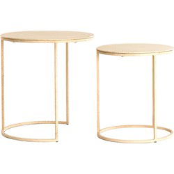 Light & Living - Bijzettafel SADAR - Ø52x46cm - Bruin - Set van 2