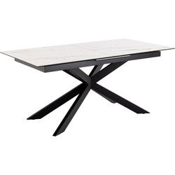 Eettafel Uitschuifbaar - Wit Keramiek - 210x90x76cm - Jorvik