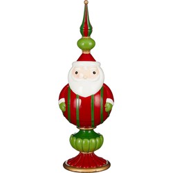 House of Seasons Kerstversiering Santa - 11x11x33.5 cm - Polyresin - Rood