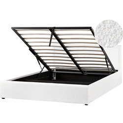 MONTLAUR - Bed met opbergruimte - Wit - 160 x 200 cm - Bouclé