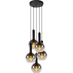 Mario hanglamp diameter 55 cm 5xE27 zwart