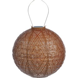 Solar lampion rond ikat 30 cm koper - Lumiz