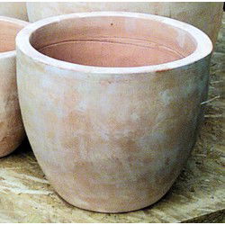 2 stuks - Bloembak Pot egg d31 cm h27 cm whitewash Mcollections