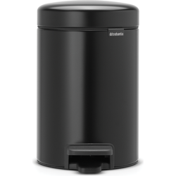 NewIcon pedaalemmer 3 liter met kunststof binnenemmer Matt Black - Brabantia