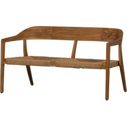 WOOOD Chena Tuinbankje - Wicker/Teak - Naturel - 73x131x74