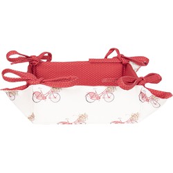 Clayre & Eef Broodmand  35x35x8 cm Rood Wit Katoen Fiets Cadeau keuken