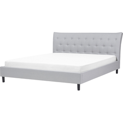 SAVERNE  - Tweepersoonsbed - Lichtgrijs - 180 x 200 cm - Polyester