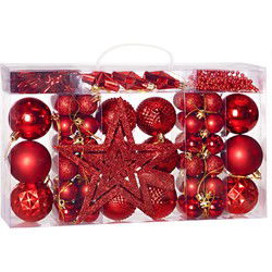 Kerstboom decoraties - Set van 66 - rood