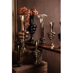 PTMD Vaas Keighla - 29x29x81 cm - Glas - Antraciet
