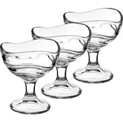 IJs coupes - 12x stuks - op voet - 300 ml - glas - ijsschaaltjes - sorbet glazen - IJscoupes