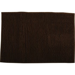 MSV Badkamerkleed/badmat voor op de vloer - bruin - 40 x 60 cm - Microvezel - Badmatjes