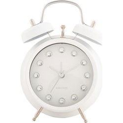 Wekker Glam Diamonds - Wit - 11.8x5.7x17cm