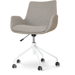 Nout-Eef bureaustoel warm grijs - wit onderstel