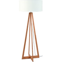 Vloerlamp Everest - Wit/Bamboe - Ø60cm