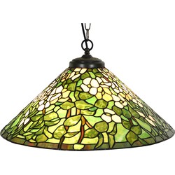 LumiLamp Hanglamp Tiffany  Ø 50 cm Groen Glas Tiffany Lampen