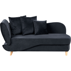 MERI II - Chaise longue - Zwart - Linkerzijde - Fluweel