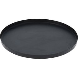 HS Collection Onderbord/kaarsenbord - RVS - zwart - 21 x 2 cm - Kaarsenplateaus