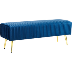 Beliani PATERSON - Hocker-Blauw-Fluweel