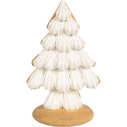 Clayre & Eef Kerstdecoratie Kerstbomen 13x10x21 cm Beige Kunststof