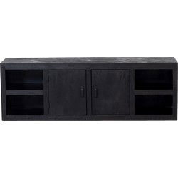 Tv-Meubel Zwart - Mangohout - 180cm - Kast Xander - Giga Meubel