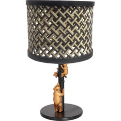 Anne Lighting - tafellamp - Animaux - zwart - bamboe metaal - Ø 20cm - E27 - 3713ZW