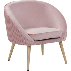 Beliani TROMSO - Fauteuil-Roze-Fluweel