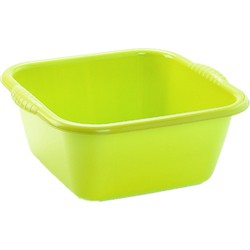 Plasticforte teiltje/afwasbak - vierkant - kunststof - 6 liter - 31 x 29 x 13 cm - Groen - Afwasbak