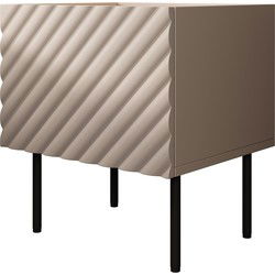 Meubella - Nachtkastje Laguna - Beige - 46 cm - Set van 2