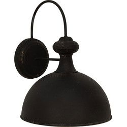 Clayre & Eef Wandlamp Zwart IJzer