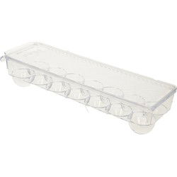 PlasticForte Eierdoos - koelkast organizer - 14 eieren - 37x11,5cm - Vershoudbakjes